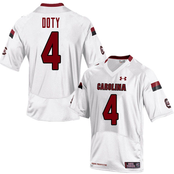 Men #4 Luke Doty South Carolina Gamecocks College Football Jerseys Sale-White